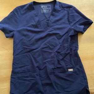 Navy blue figs scrub top